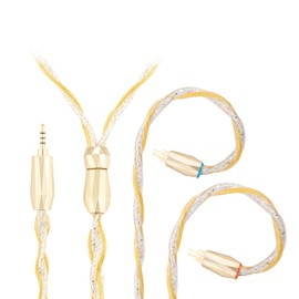 SYRNARN 0.78mm 2-Pin 2.5mm Balanced Cable - 7N OCC Copper Silver for 64 Audio U12t/U18t, Hi-Res Audio, Tangle-Free