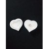White Porcelain Heart Shaped Trinket Ring Jewelry Box With Lid