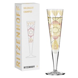 RITZENHOFF Goldnacht No. 26 1071026 Champagne Glass 200 ml Elegant Designer Piece with Real Gold Made in Germany