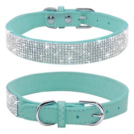 haoyueer Dog Collar With Rhinestones, Soft Suede Leather, Sparkling Collar For Cats And Dogs