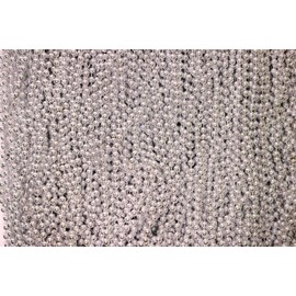 THE MARDI GRAS KREWE - Mardi Gras Beads & Doubloon Set – 288-Piece Bulk Pack, 33-Inch 7mm Beaded Necklaces with Gold Coins for Parades, Festivals & Party Favors - Silver