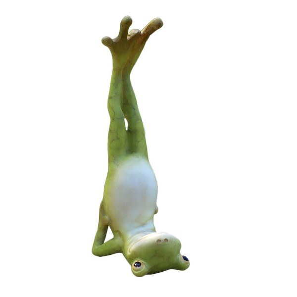 Top Collection Miniature Fairy Garden and Terrarium Yoga Frog Salamba Sarvangasana Shoulder Stand Pose