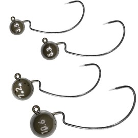 LMAB Offset Jig Heads Tungsten Lead-Free - Jighead Wide Gap Weedless, Rubber Fish & Rubber Bait Hooks for Finesse Fishing, Ultralight Bass Fishing & Zander Fishing (Hook Size 4/0, 7.2 g)