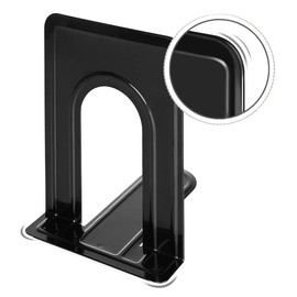 DARUITE Book Stand, Bookend, Bookstand, Bookstand, Bookstand, Divider, Heavy and Thick, Won't Fall Up, Stylish, Black, Metal, Set of 2 (4 Pieces)