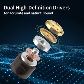 BASN Professional in Ear Monitor Headphones for Singers Drummers Musicians with MMCX Connector IEM Earphones (Pro Clear Colorful)