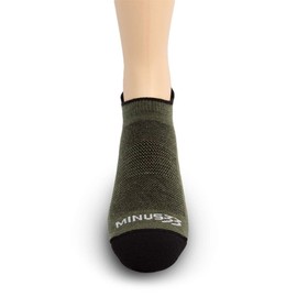 Calcetines para correr hechos en Estados Unidos, no Show Tab Socks - Lana Merino - Mountain Heritage, S12 Micro Peso Oliva Drab, Small