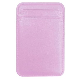 OTM Essentials Basics Faux Leather Phone Wallet Sleeves, Sleek Magnetic, Lightweight Compatible with Magsafe Devices, Holds Cards, Student ID, Pass, etc., Light Pink