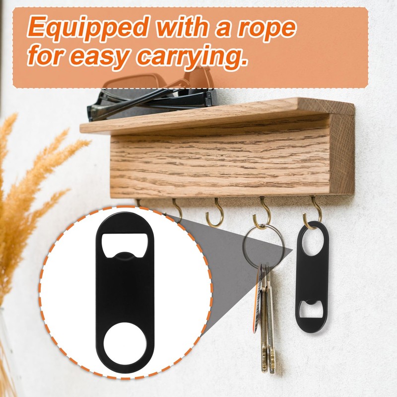 BEIQIYA 2pcs Flat Bottle Openers, Portable Manual Bottle Opener, Stainless