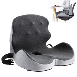 Pakanana Seat Cushion for Truck,3.75 lbs Car and Office Chair Cushion(Back and Seat),Raised Seat Cushion Edge and Thickened Lumbar Support,Suitable for Truck,Sedan,Office,and Home Seat(Gray-Splicing)