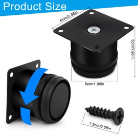 NVIYAM Set of 4 Furniture Feet Adjustable Black Sofa Feet Furniture Legs 50 mm Adjustable Feet Cabinet Feet Adjustable Feet Table Legs Furniture Foot Height Adjustable Cabinet Legs Height Adjustable