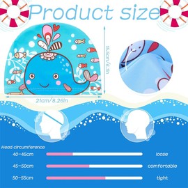 WERIGONI Swimming Caps for Kids, 2 Pack, Comfortable Fabric Swimming Caps, Non-Slip Waterproof Swimming Caps, Stretch Swimming Caps for Long and Short Hair