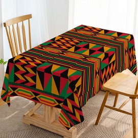 Hafangry Happy Kwanzaa Tablecloth Black History Month Table Cloth African American Heritage Holiday Celebration Party Decoration Kitchen Dining Room Home Table Cover Decor (60" x 104")