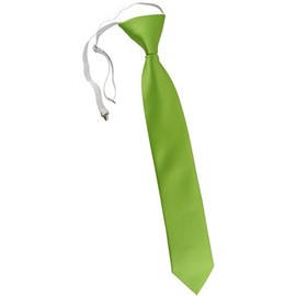 TigerTie Children's Tie in Plain - Tie Pre-Tied with Elastic Band, light green