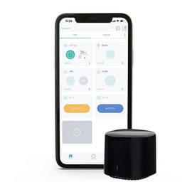 Iris Ohyama Smart Remote Control, Turn on the Heating and Warm Your Room Before You Get Home, Turn Appliances On or Off at Once with Phrases, SMT-RC1, Compatible with Alexa, Google Home, Siri, Black