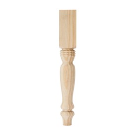 WADDELL Farmhouse Pine Table Leg (1 Count, 15" H) | Decorative Unfinished Wooden Table Legs for DIY Home Projects | Woodworker Replacement Furniture Parts for Crafts or Repurposing Vintage Room Decor