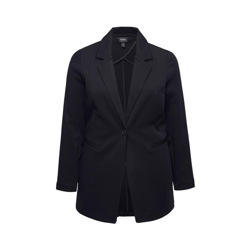 Ulla Popken Women's Jersey Blazer, black