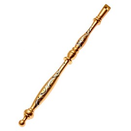 ILOVEMASKS Venetian Painted Handheld 12 Inch Mask Stick Handle - Gold