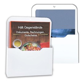 FEADBYT Magnetic File Holder, Pack of 2 Magnetic Pen Holder, Notebook Organiser, Fridge Marker Holder, Suitable for Whiteboards, Fridges, White