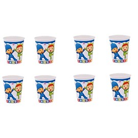 ALMACENESADAN 0522; Emballez 16 verres Fiesta Pocoyo et nina; ideal for all celebrations and anniversaries; capacity 220 ml; product in carton.