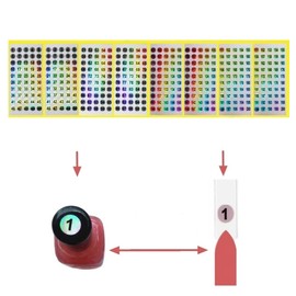 WOKIRO Pack of 200 Nail Display with Ring and Number Stickers 1-200, Presentation Tips Nails, Pattern Tips for Nails, Almond Practice Tips for Nail Colour Display, Nail Art Nail Tips (Transparent)