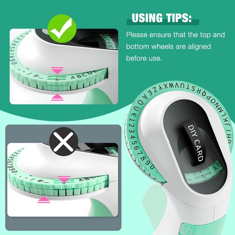 Foreverup Embossing Device 3D, Retro Labelling Device with 6 Rolls