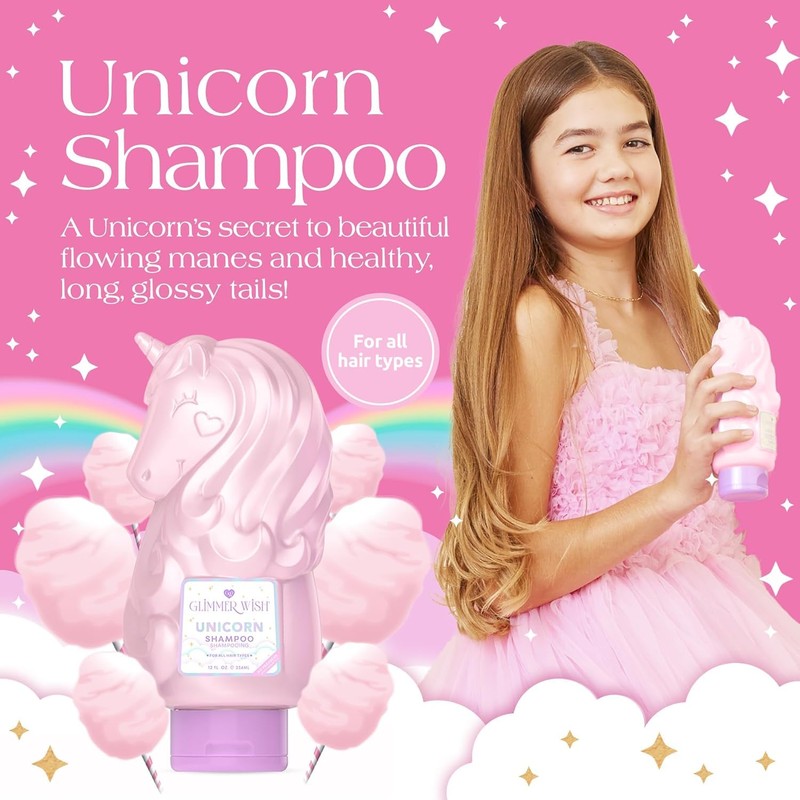 Glimmer Wish Unicorn Kids Shampoo, Paraben and Sulfate Free, Cotton
