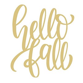 Word Hello Fall Cutout Unfinished Wood Fall Decor Door Hanger MDF Shaped Canvas Style 1 (18")