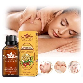 2-Pack Ginger Root Essential Oil, Lymphatic Drainage Ginger Oil, 100% Pure Natural Ginger Essential Oils for Massage, Body Massage Oil, Promote Blood Circulation, Relieve Muscle Soreness