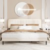 CXVX Adjustable Velvet Platform Queen Size Bed with LED Lights,
