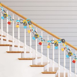 Big Dot of Happiness Teacher Retirement - 90 Chain Links and 30 Paper Tassels Decoration Kit - Happy Retirement Party Paper Chains Garland - 21 feet