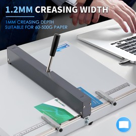 Mxmoonant Manual Creasing Machine Paper Folding Creaser with 2 Adjustable Block & Metric/Imperial Positioning Ruler for Paper Sheet Cardstock