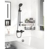 Sakugi Corner Shower Caddy, Large, 2-Pack, Soap Holder & Hooks,