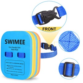 Back Float Safety Swimming Bubble with Adjustable 3 Layers Swim Belts Waterproof Floaties Device for Kids Swimming Floats Secure Clip Buckle Swim Floaties for Swimming Beginners Sport Pool Lesson