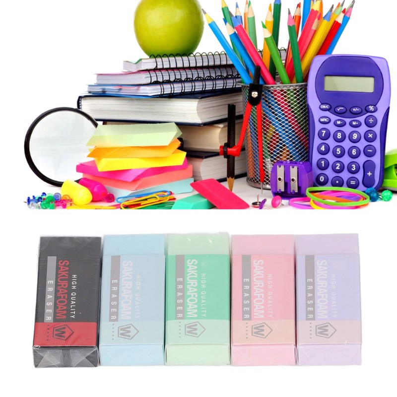 5 Pcs Art Eraser Strong Cleaning Ability Colored Eraser for