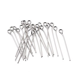 Craftdady 1000pcs Stainless Steel Open Eye Pins 25mm Metal Wire Needle Headpins 0.9 Inch for Craft Dangle Earring Pendant Necklace Bracelet Making