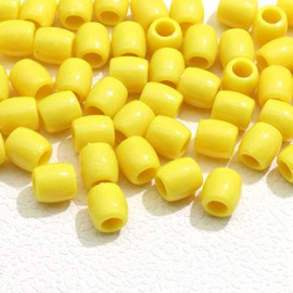 VENOFEN 50PCS Yellow Dreadlock Beads Acrylic Loc Beads Cute Braids Decoration for Girls Hair Jewelry Accessories Kids Hair Tube Bead