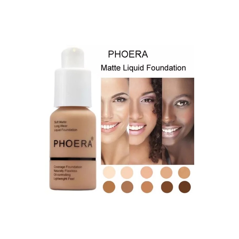 PHOERA® Soft Matte Full Coverage Liquid Foundation Concealer Longlasting Makeup