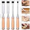 GREBSTK 4 Pcs Wood Chisel Set, CRV Steel Bevel Sharp
