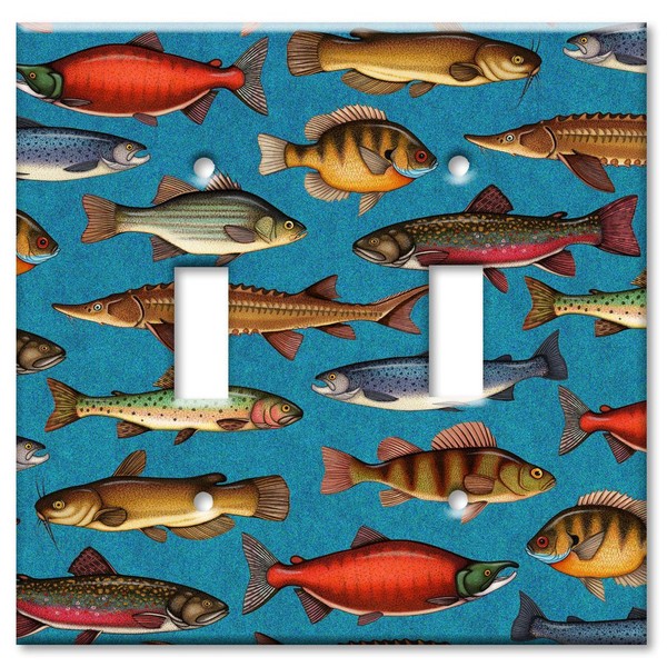 Double Gang Toggle Wall Plate - Freshwater Fish - Image by Dan Morris