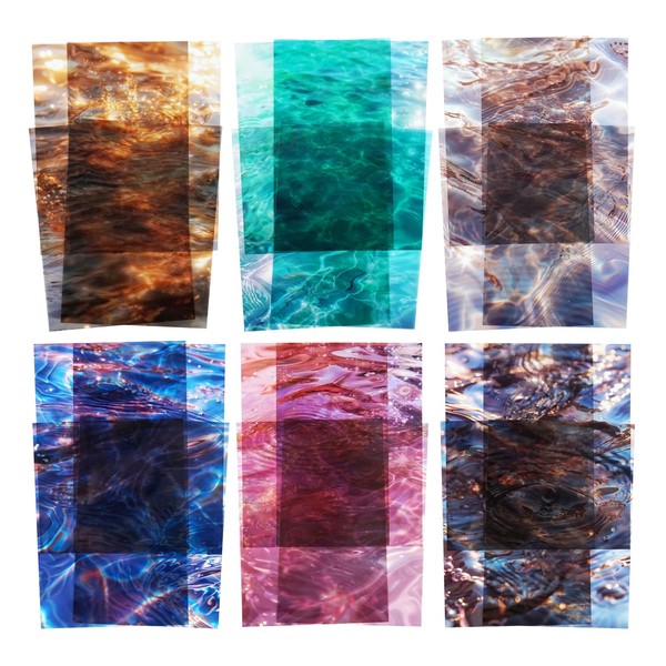 AuriicLeaf Wave PET Scrapbook Stickers Set, 60PCS Ocean Ephemera for