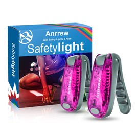 Anrrew Flashing Light School Bag Light LED Safety Light Set of 2 Clip Reflector Backpack Light Running Light Pram Light Ideal for Joggers, School Bag for Children, Prams, Light Pendant Dog