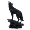 Wildlife Howling Wolf Statue and Figurine Black Wolf Sculpture for
