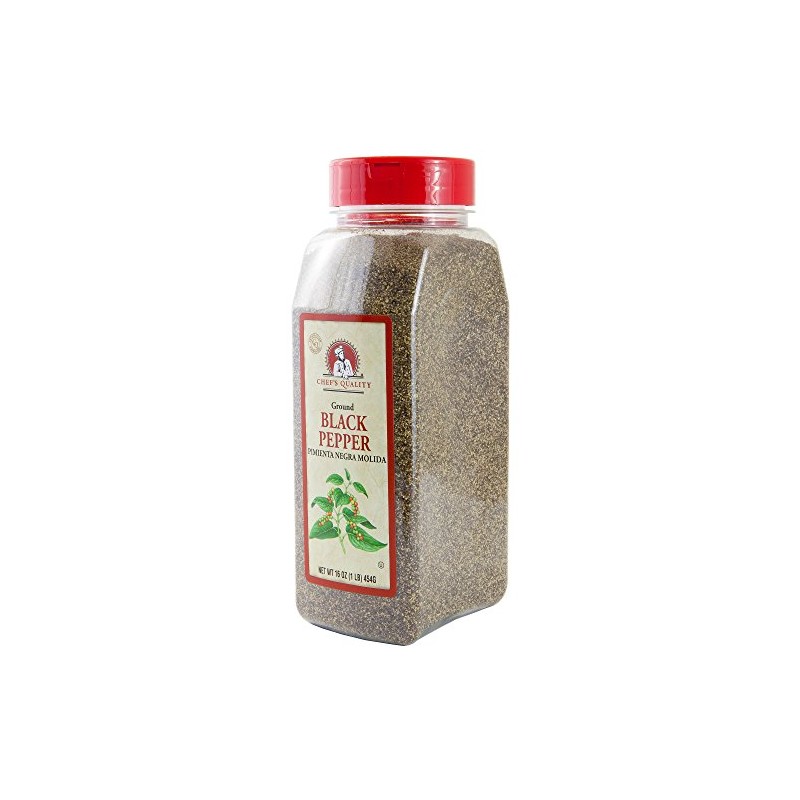 Black Pepper Ground Powder - Chefs Quality 1 LB (16Oz)