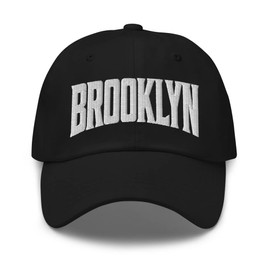 Brooklyn New York NY Embroidered Dad Hat Black