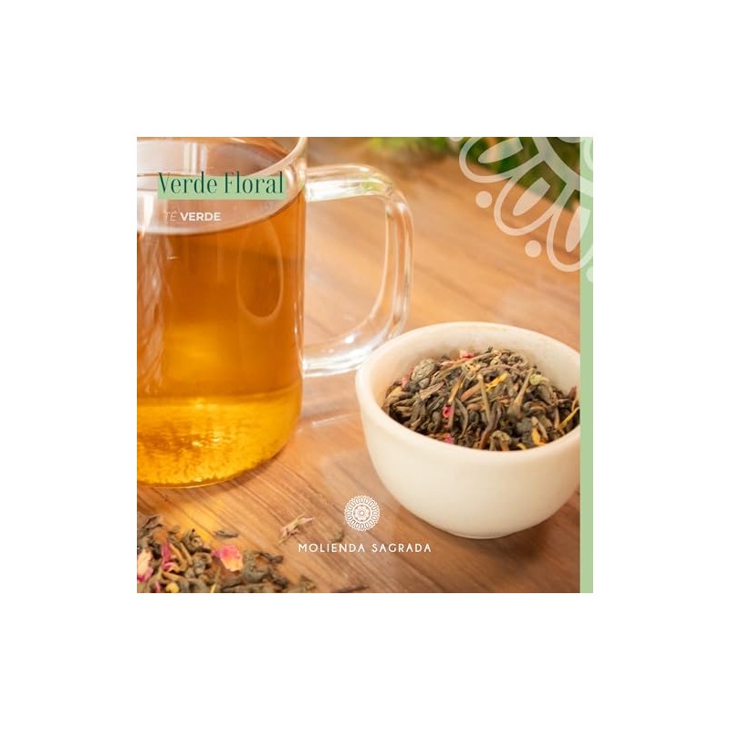 Molienda Sagrada, Té Verde Floral, Infusión con té verde en