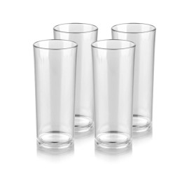 Plastport Unbreakable Highball Tumbler Drinking 10.8-ounce Glasses, Clear, Unbreakable