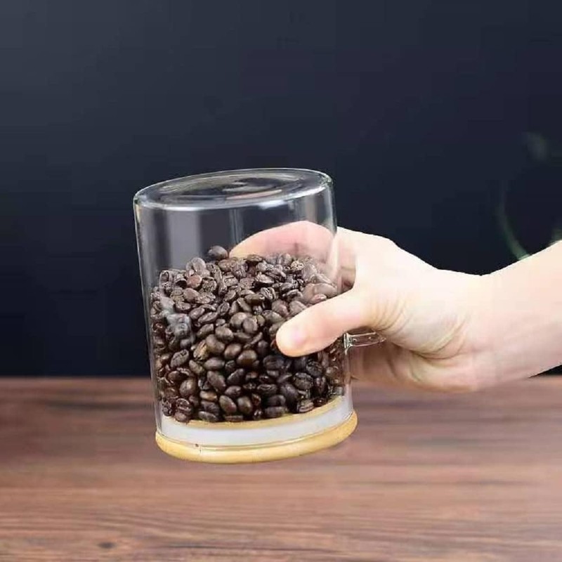Airtight Glass Jars With Bamboo Lids And Spoons, 17oz Glass