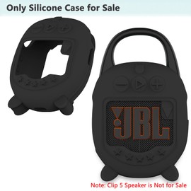 Silicone Cover Case Compatible with JBL Clip 5 Ultra Portable Bluetooth Speaker, Soft Skin Sleeve for JBL Clip 5 Speaker Accessories(Only Case) (Black)