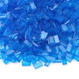 Transparent Dark Blue 1 × 2 Tiles × 700 Pieces Parts and Pieces, Bulk Building Blocks Flat Stones for Smooth Surface Floor Wall, Toy Accessories Compatible with Large Brands
