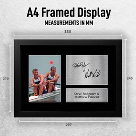 HWC Trading FR A4 Steve Redgrave & Matthew Pinsent Gifts Printed Signed Autograph Picture for Athletics Sport Memorabilia Fans - A4 Framed